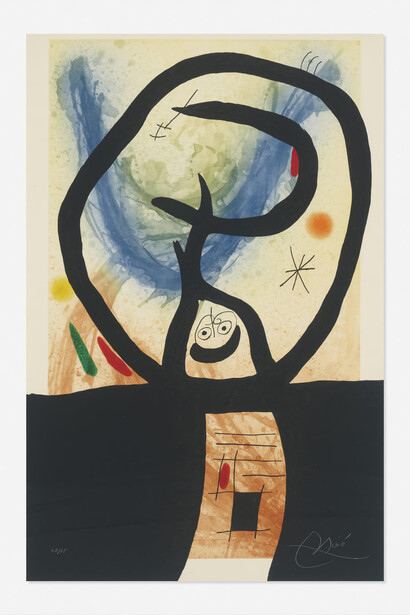 Joan Miro (1893 - 1983) La Fronde, 1969, (48-75) Etching, aquatint and carborundum in colors on Arches 42 x 27.50 in