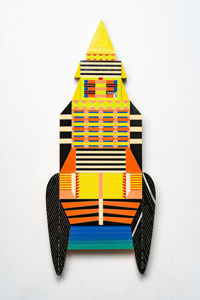 Kumkum Fernando, Temple rocket, 2024. Courtesy of Jonathan LeVine Projects