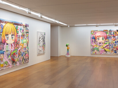 View of Mr.’s solo exhibition at Perrotin, Hong Kong, 2018 Photo: Ringo Cheung
©2018 Mr./Kaikai Kiki Co., Ltd. All Rights Reserved. Courtesy Perrotin