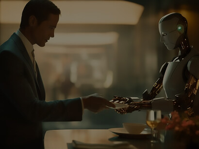 Capturing the essence of human-robot collaboration, the image showcases an anthropomorphic robot seamlessly undertaking a conventional human job, reflecting the ongoing integration of technology into our daily lives