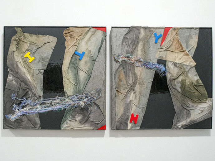 Claudio Marini, Untitled, 2014, mixed media on wood, 51 x 51 cm (each)