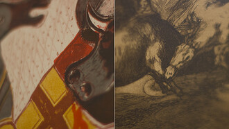 Detalles de las tauromaquias de Barjola  y Goya