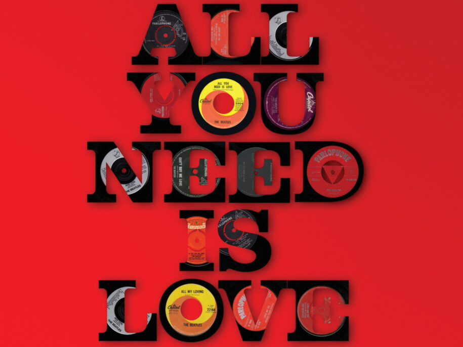 'Beatles All You Need is Love', original vinyl, by Keith Haynes 