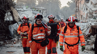 Amid the devastation of a collapsed city, rescue teams rely on advanced robots to navigate the treacherous rubble and locate survivors, ensuring safety and efficiency in their mission