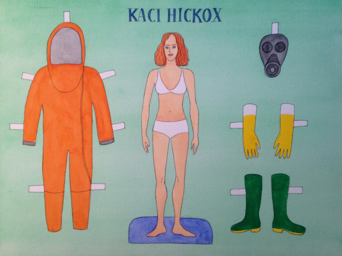 Patricia Fabricant, Kaci Hickox, 2015, Gouache on paper, 12 x 16 in.