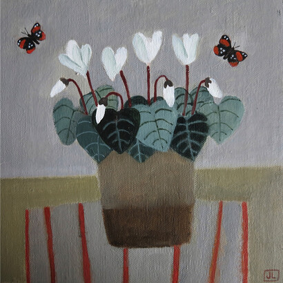 Jill Leman RBA, Cyclamen & Butterflies
