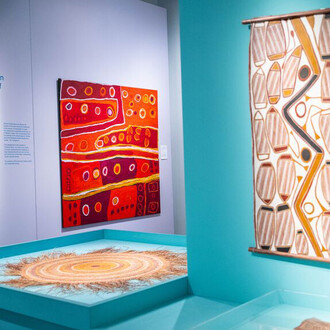 Australian art, exhibition view. Courtesy of Wereldmuseum Leiden