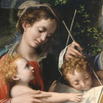 Giorgio Gandini del Grano, Madonna col Bambino e san Giovannino e le sante Maria Maddalena ed Elisabetta, 1527. Per gentile concessione di Anna Defrancesco comunicazione