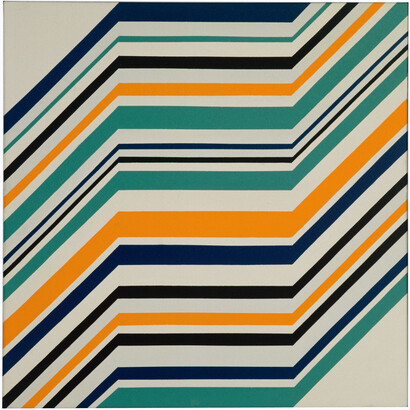 Ottavio Missoni, Senza titolo, 1972, acrylic on canvas, 81 x 81 cm, Courtesy Collezione Privata