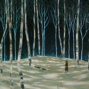 Daniel Ablitt, ‘Holding Light (birches), Oil on board, 80x90cm. Courtesy of Will’s Art Warehouse