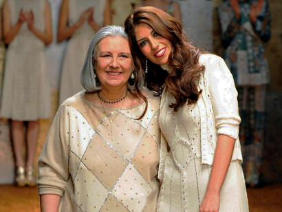 Laura Biagiotti con la figlia Lavinia
