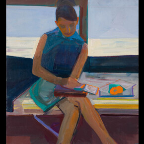 Hiroshi Sato, Papers and Oranges, 35x32 inches, oil on canvas, 2023. Courtesy of the artist and Marrow Gallery