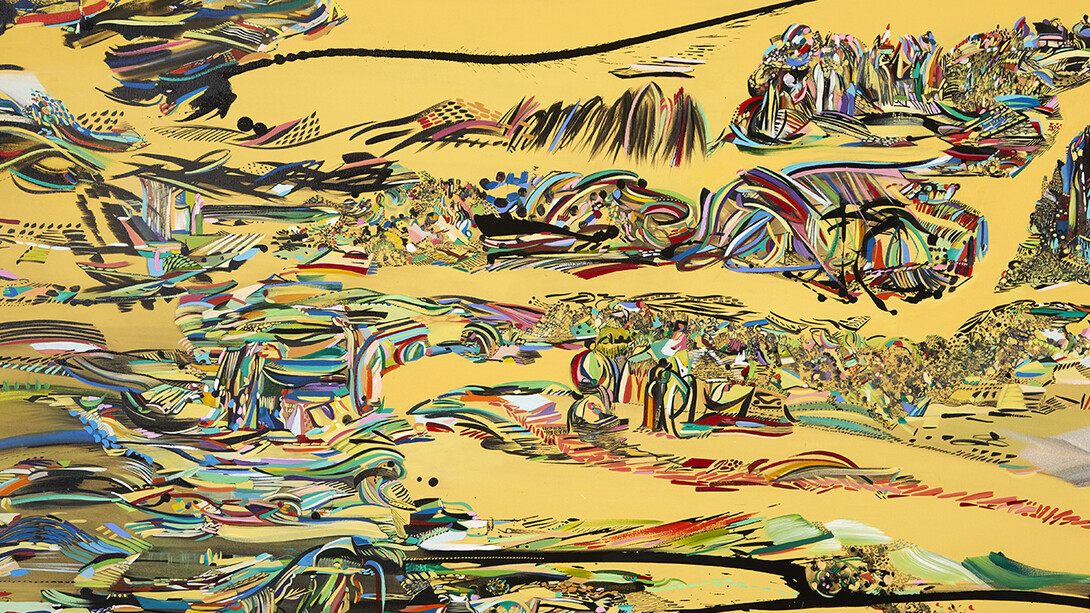 Regina Scully, Mindscape 2, 2017, Acrylic on canvas, 39 x 64in. Courtesy of C24 Gallery