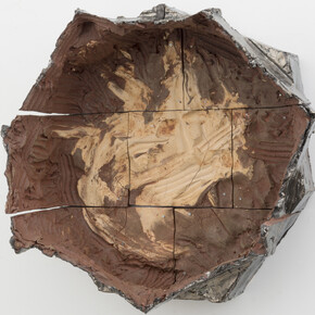 Brie Ruais, How to Make a Vessel from the Inside, 132lbs, 2014, Glazed ceramic, hardware, 31 x 33.5 x 12.5 inches, 78.7 x 85.1 x 31.8 cm, courtesy the artist and Nicole Klagsbrun, photo credit Adam Reich