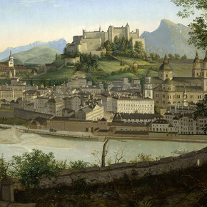 Franz Xaver Mandl, View of Salzburg (detail), 1835. Courtesy of DomQuartier Museum