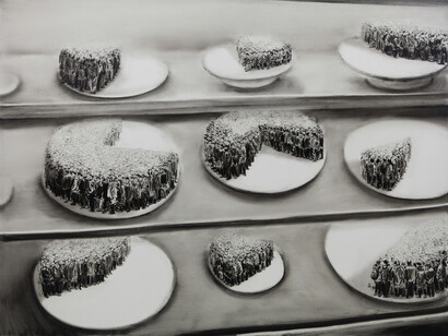 Lu Chao, Cake shop, 2015, oil on canvas, 121 x 91 cm