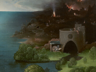 Joachim Patinir, El paso de la laguna Estigia (detalle), c. 1520