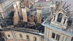 The restoration of a building damaged by fire