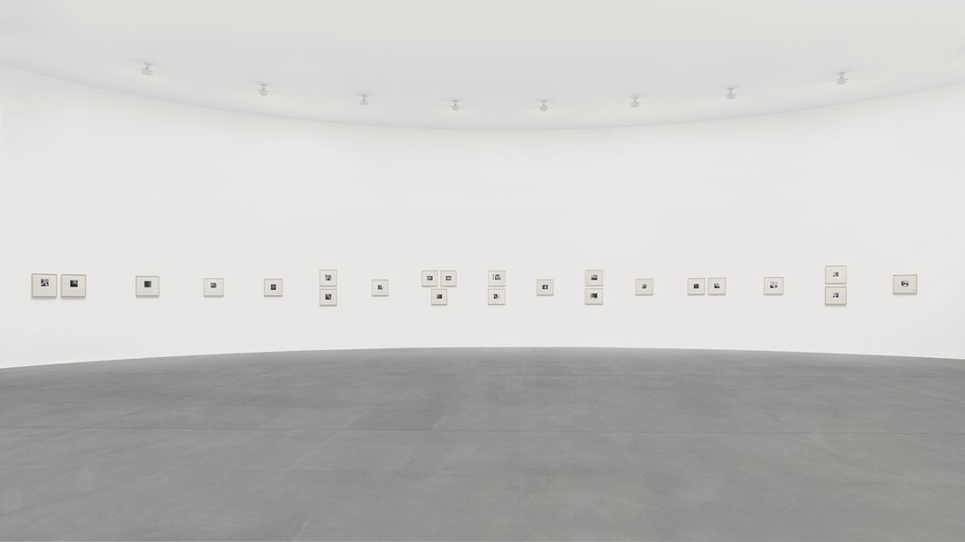 Francesca Woodman, Lately I find a sliver of mirror is simply to slice an eyelid, exhibition view. Courtesy of Gagosian