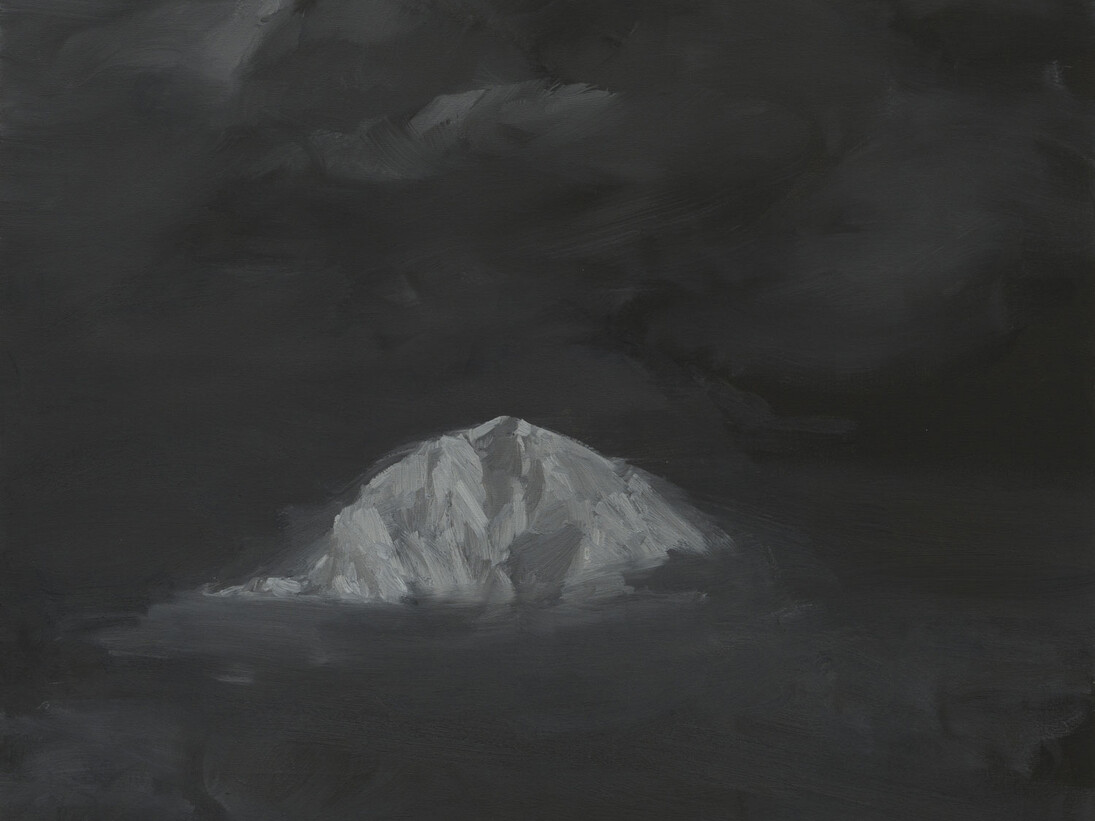 Luca Conca, Nel nero, 2015, olio su tela, 50 x 50 cm