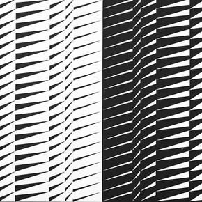 Gianfranco Zappettini, Strutture in BX in due tempi, 1966, acrilico su tela, 100 x 200 cm, dettaglio