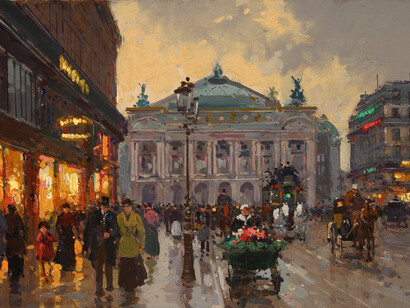 Édouard Léon Cortès, Avenue de l'Opera, óleo sobre tela, s.d.