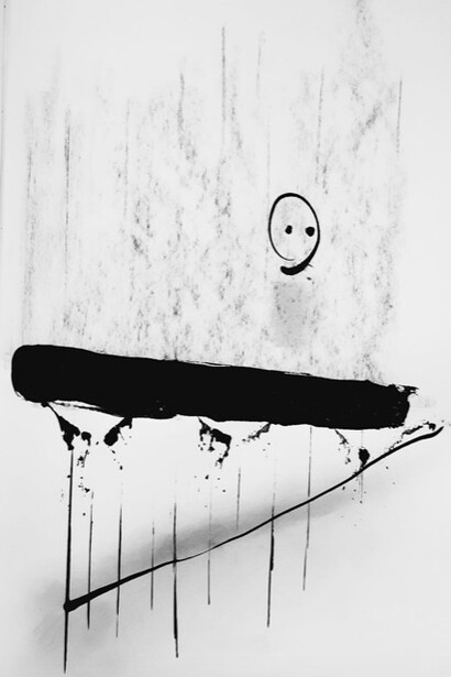 Davide Napoli, Comme si de loin, encre de chine sur papier dessin, 21 x 29,7 cm, 2020