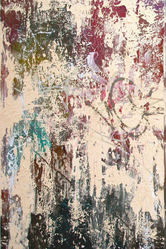 “Eureka to Flagler”, 72” by 48” (183 cm by 122 cm), acrylic, ink, enamel/ canvas, 2015 copyright: JOSÉ PARLÁ; Artists rights society. courtesy: Bryce Wolkowitz gallery and Mary Boone Gallery, New York
