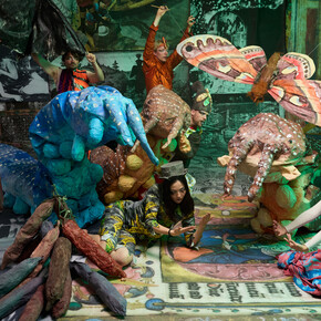 Monster Chetwynd, Silk and beer (wages for housework), 2024. Courtesy of Lower Belvedere