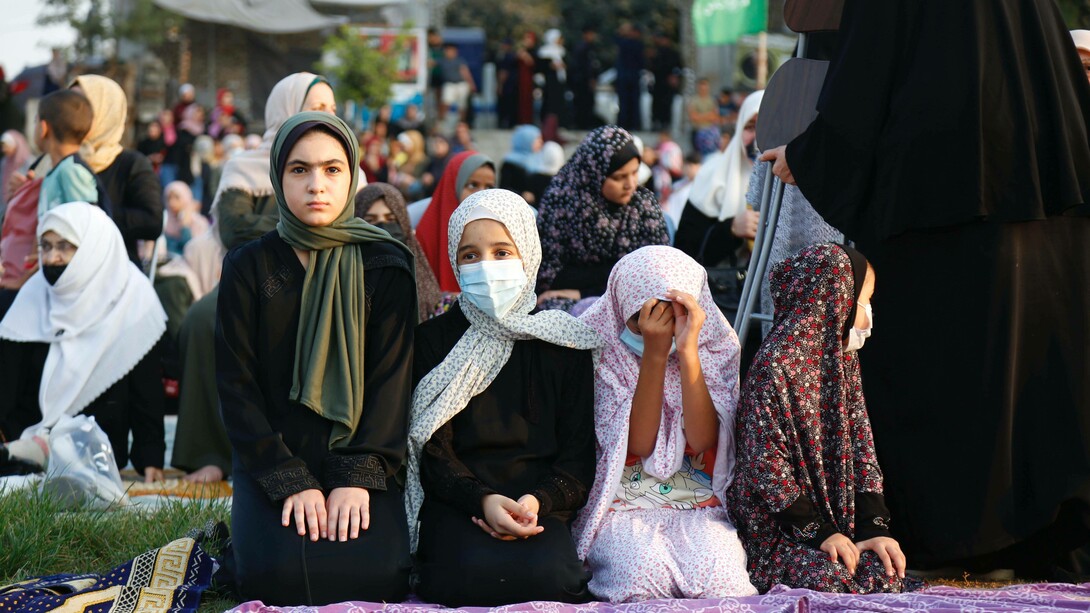 Children playing in the Gaza strip
