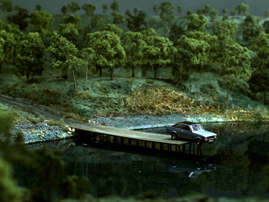 John Wood and Paul Harrison, Car/Lake, 2014, Single channel HD video [still], Courtesy of Carroll / Fletcher, Copyright © the Artists