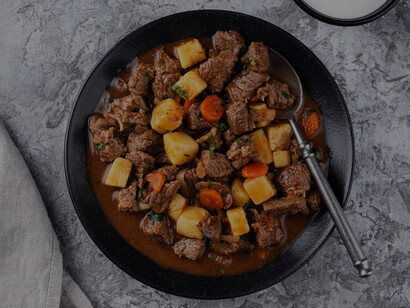 Delicious Hungarian goulash, a staple of Hungarian cuisine, ready to be enjoyed for dinner