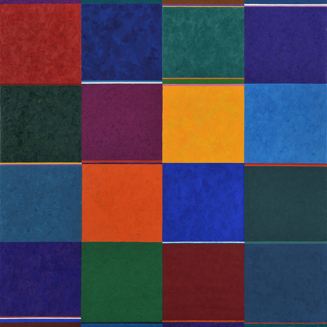 Gonçalo Ivo, Contrepoint, 1,0 x 1,0m, 2014, huile sur toile, Courtesy Galerie Boulakia