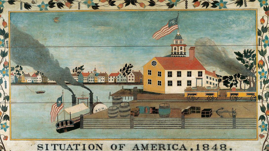 Situation of America, 1848 (detail). Courtesy of American Folk Art Museum