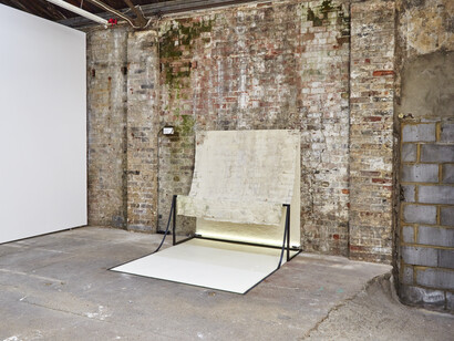 Andrea V Wright, Laplace, 2018. Latex, neon light, steel, pigment, paint, tape and found object. Dimensions variable. Photography by Corey Bartle Sanderson © DATEAGLE ART 2018 