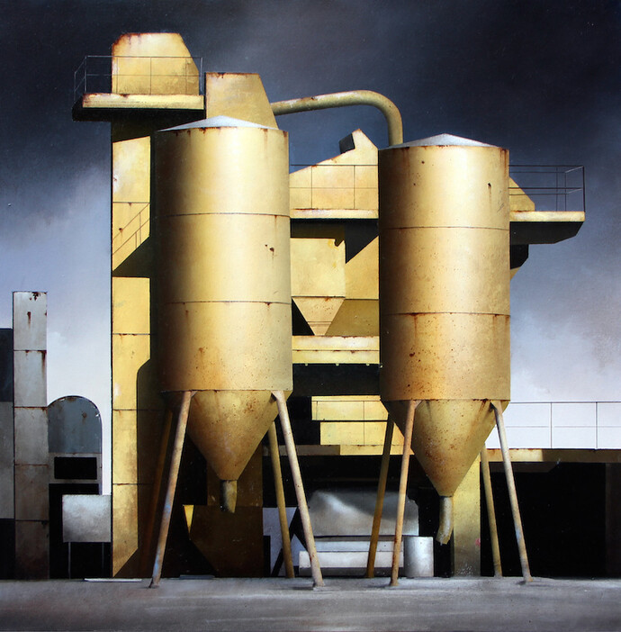 Angelo Davoli, Struttura, 2011, olio su tela, 60 x 60 cm
