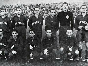 La formazione del Partizan vincitrice della Coppa di Jugoslavia 1954