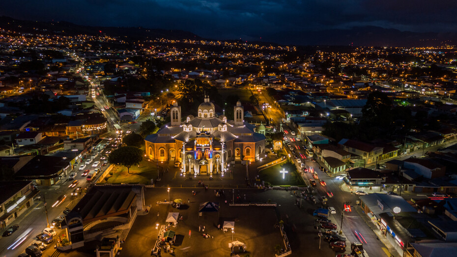 Vista aérea de Cartago, Costa Rica, ciudad natal de Mario Sancho Jiménez