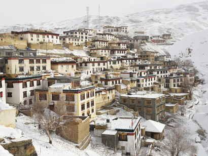Kibber village below Thinlay Homestay, early March @ Ashish Kothari
