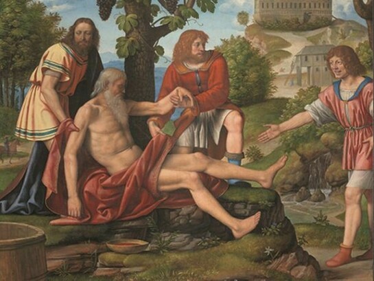 Bernardino Luini, Scherno di Cam, 1514‐1515 circa, tavola trasportata su tela, cm 166 x 140, Milano, Pinacoteca di Brera, Reg. Cron. 374, Su concessione del Ministero per i Beni e le Attività, Culturali e del Turismo