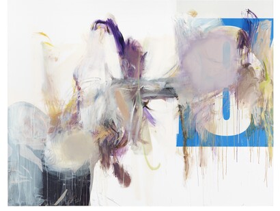 Albert Oelhlen, Untitled, Oil and paper on canvas