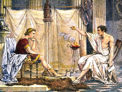 Alejandro Magno y el filósofo griego Aristóteles