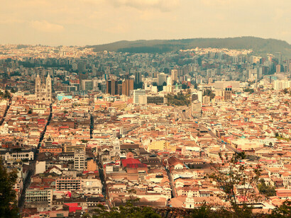 Panoramic view of the city of Quito, capital of Ecuador 