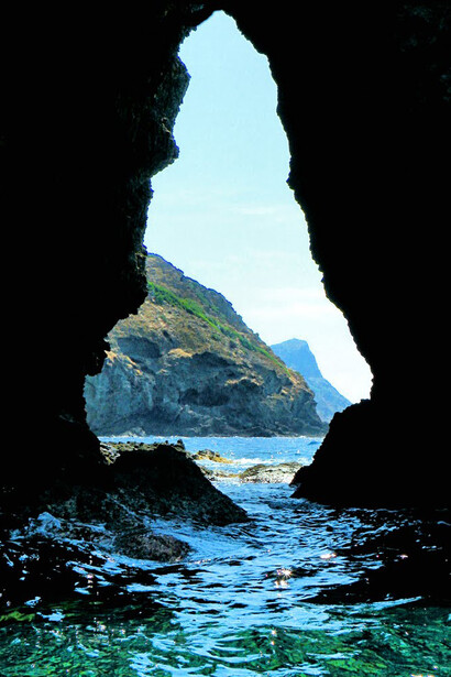 Cave by the sea on Capraia