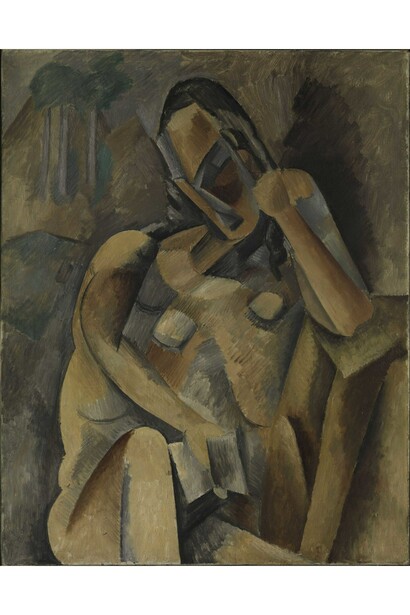 Pablo Picasso, Woman with a Book, Paris, spring 1909, Oil on canvas, 36 1/4 x 28 3/4 in. / 92.1 x 73 cm. Promised Gift from the Leonard A. Lauder Cubist Collection. © 2014 Estate of Pablo Picasso / Artists Rights Society (ARS), New York