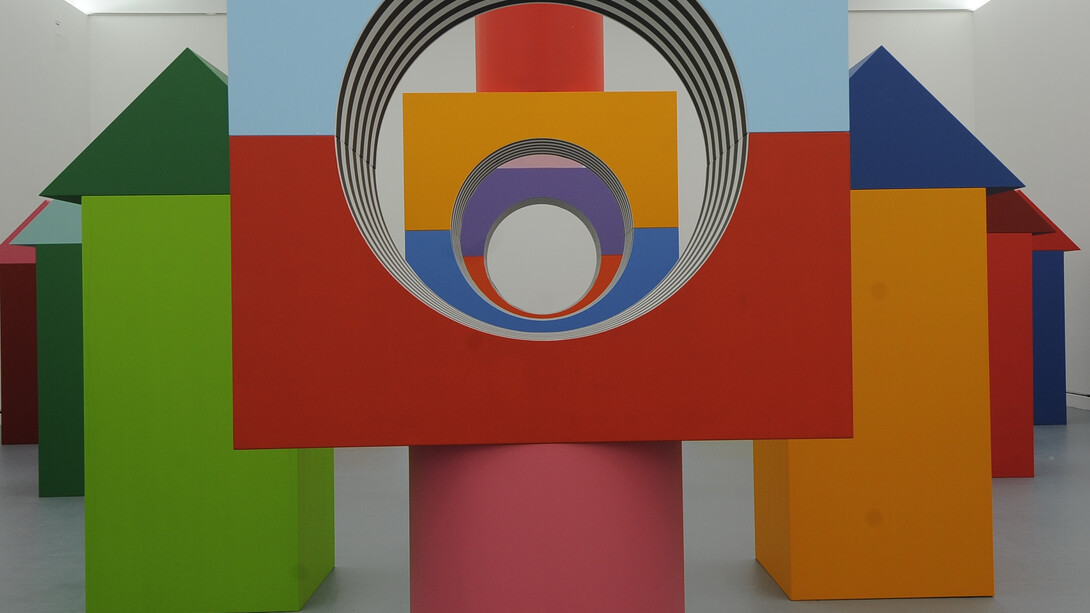 Daniel Buren, Comme un jeu d’enfant, travail in situ, MAMCS, Strasbourg, juin 2014. Détail. © DB-ADAGP Paris