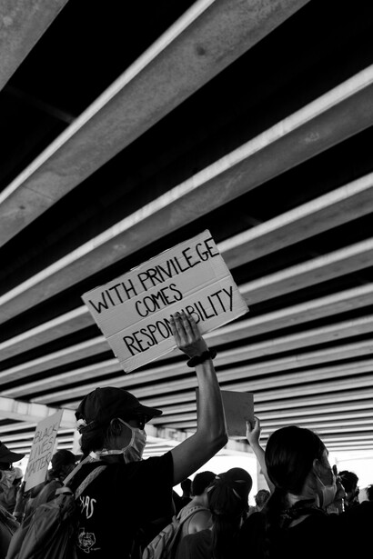 People protesting for social justice, in particular human rights 