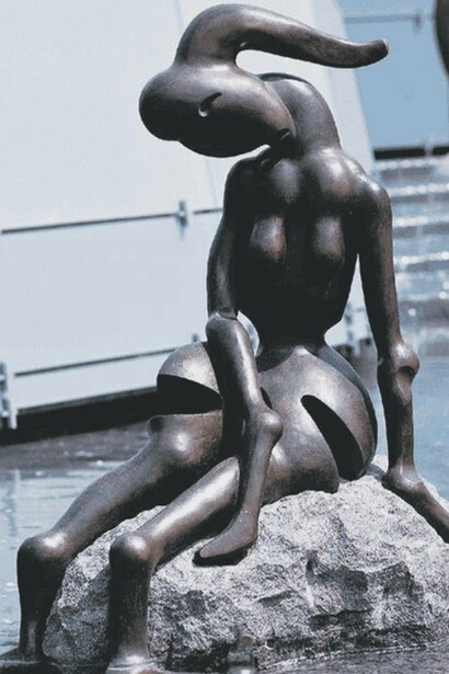 Copenhague. Estatua de la Sirenita, obra de Bjørn Nørgaard