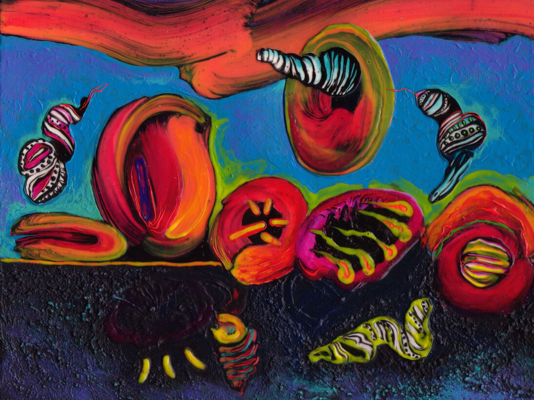 Willie Marlowe, Distress Signals, Acrylic on paper 