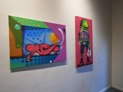 AngelOnce & GoopMassta, Exhibition view. Courtesy of Ewkuks